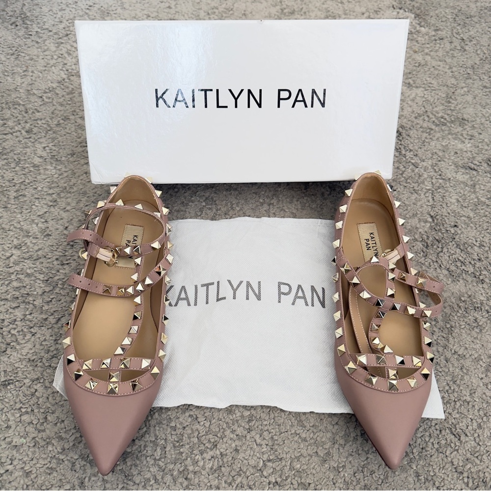 Kaitlyn Pan - 2 pairs of studded flats and sandals.